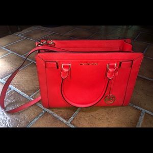 Red Michael Kors purse, perfect condition